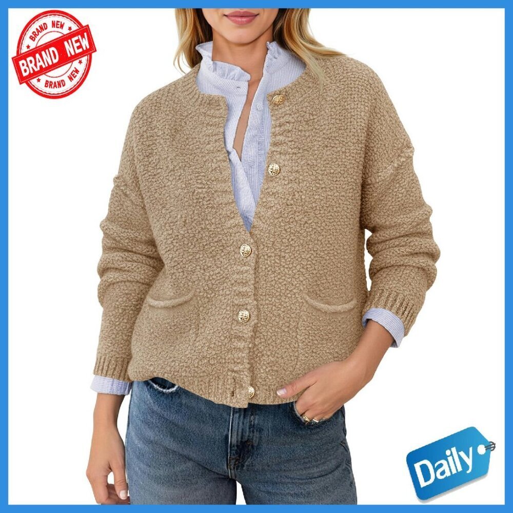 Soft Chunky Knit Cardigan with Pockets, Fall Sweater Coat